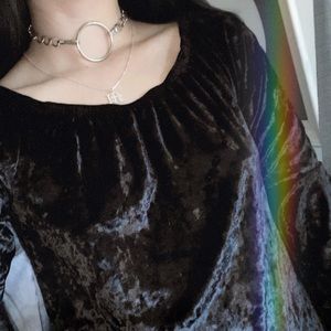Witchy Crushed Velvet Bell Sleeve Top